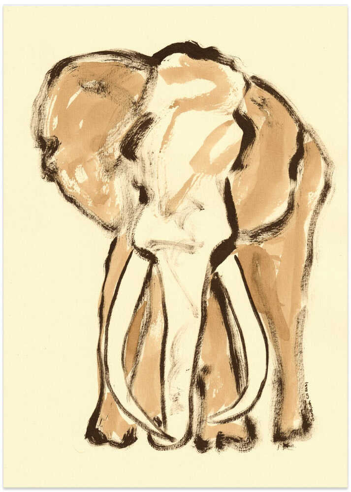 Elephant Painted in Expressive Brushstrokes