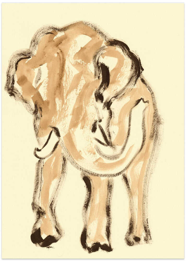 Elephant Painted in Expressive Brushstrokes