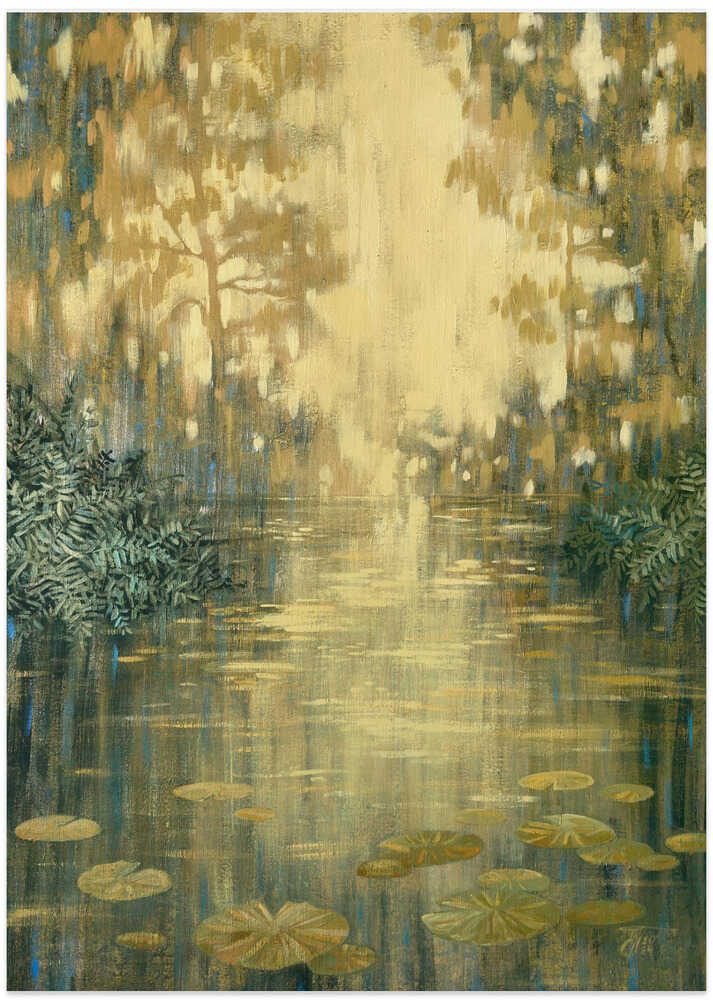 Forest Pond Under Golden Light