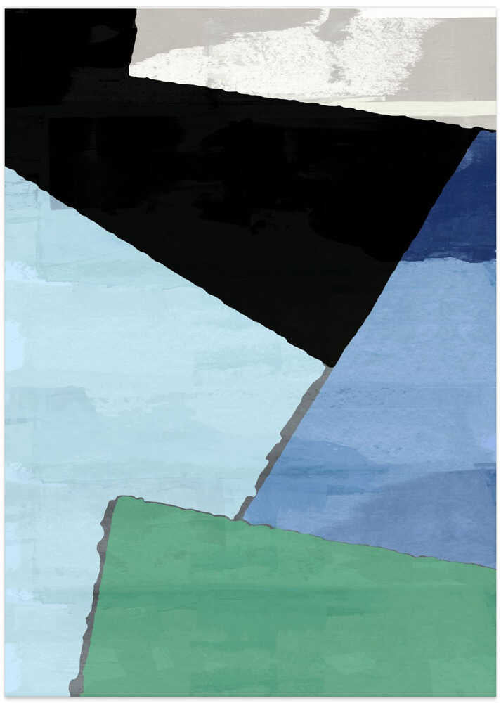 Abstract Blocks in Blue, Green and Black