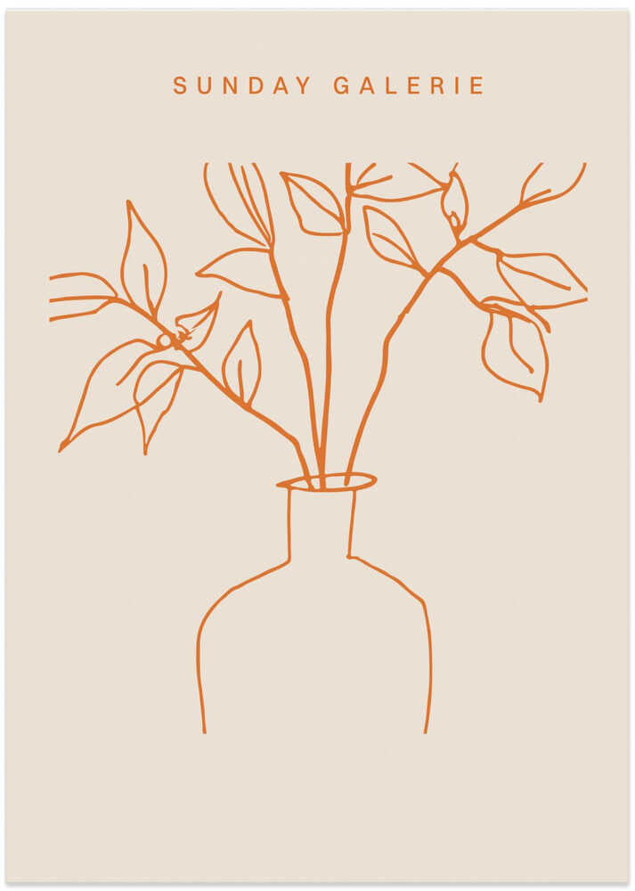 Orange Line Vase