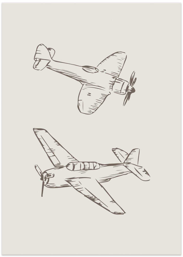 Illustrated Planes Vintage