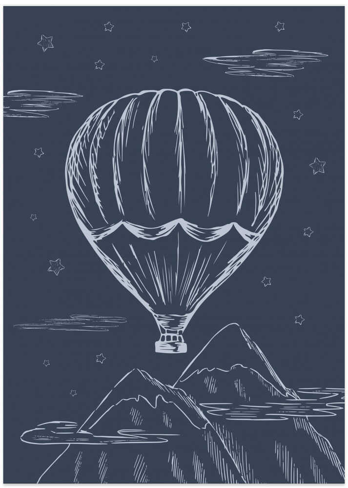 Air Balloon Vintage Blue