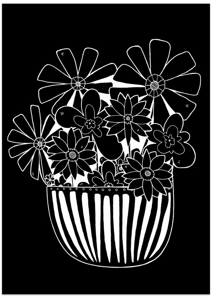 Graphic White Pot Plant