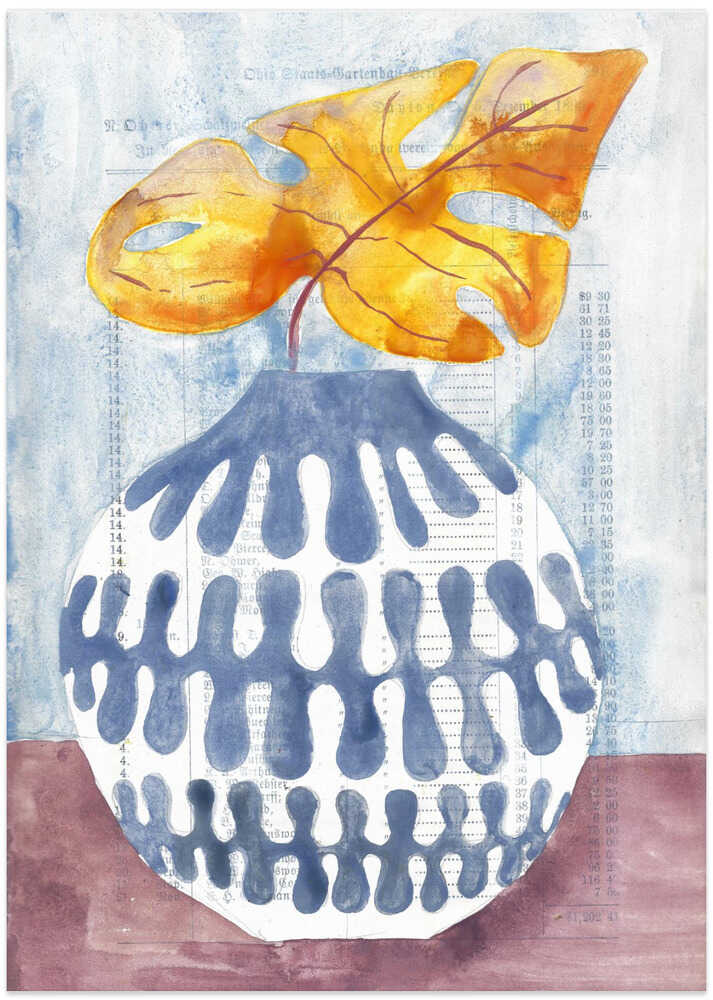 Monstera Leaf In Vase