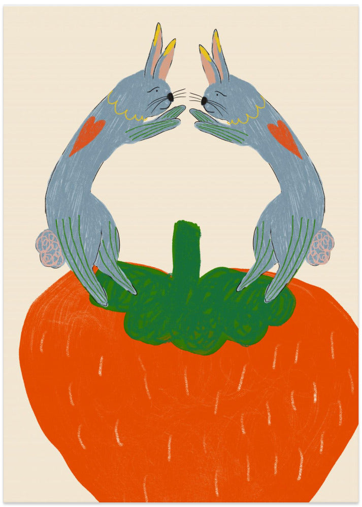 Rabbits on Strawberry