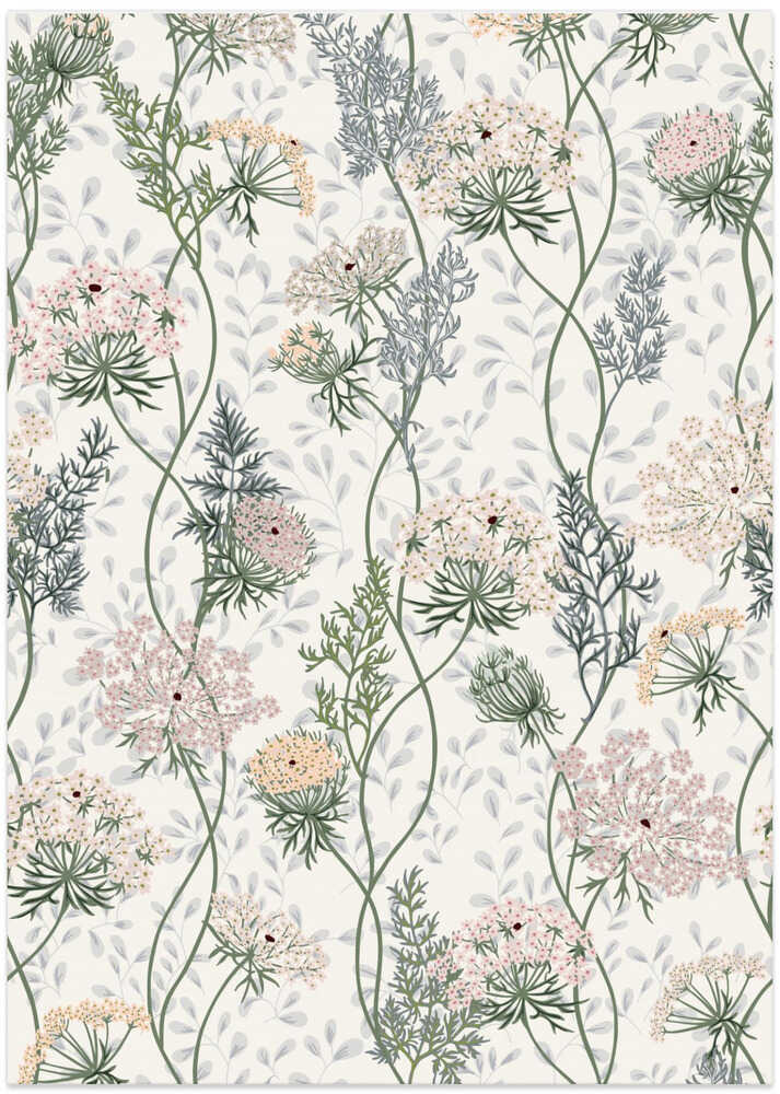 Floral Pattern With Intricate Botanical Designs