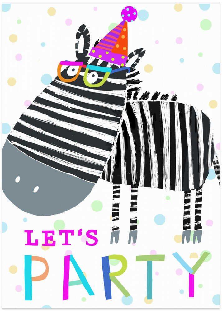 Cute Zebra With Party Hat