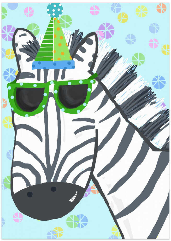 Party Zebra With Glasses