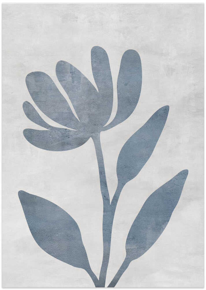 Blue Silhouette Bloom