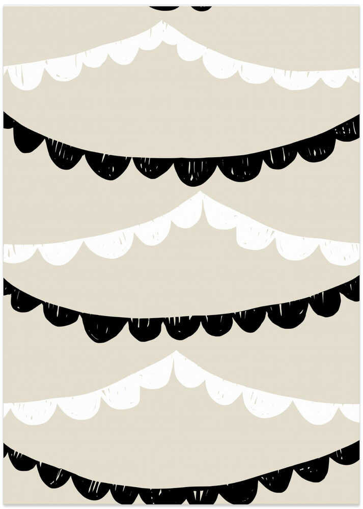 Scalloped Pattern With Black And White