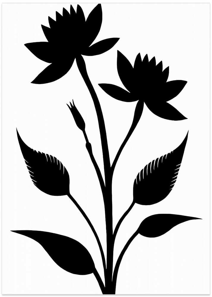 Two Prominent Flowers And Leaves