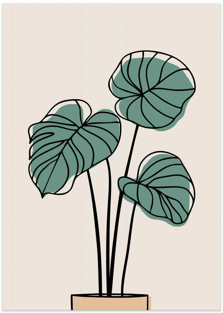 Stylized Monstera Plant