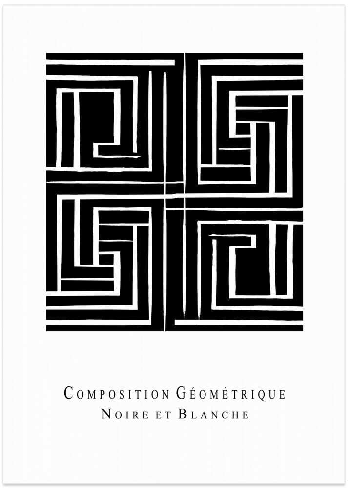 Composition Géométrique Noire et Blanche