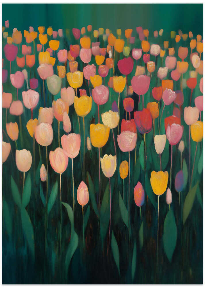 Vibrant Tulip Field
