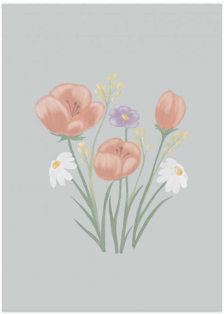 Painterly Wildflower Meadow Florals Sage