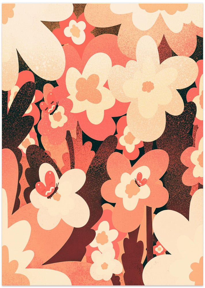 Summer flowers and butterflies