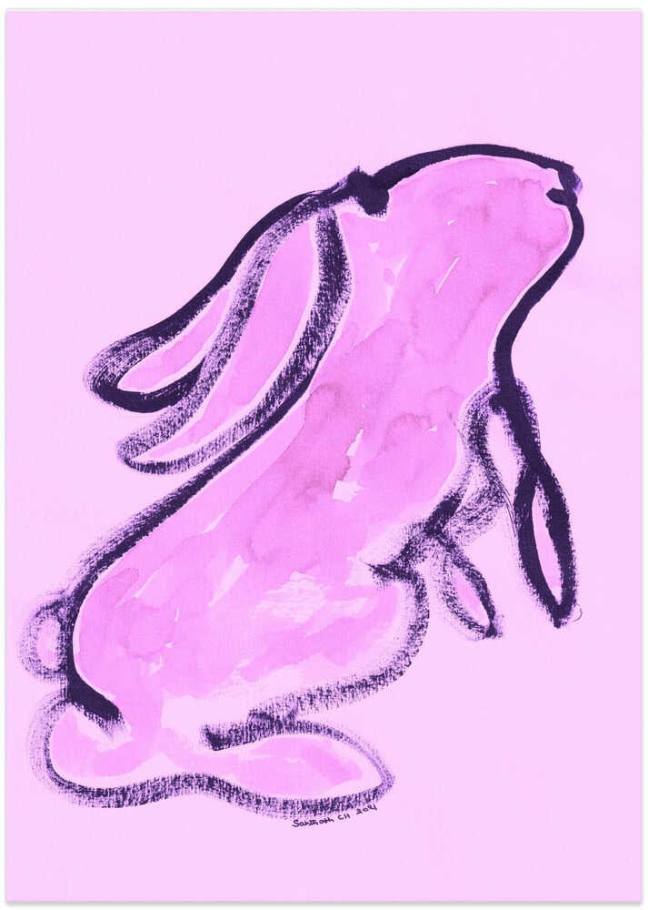 Pink Bunny Silhouette
