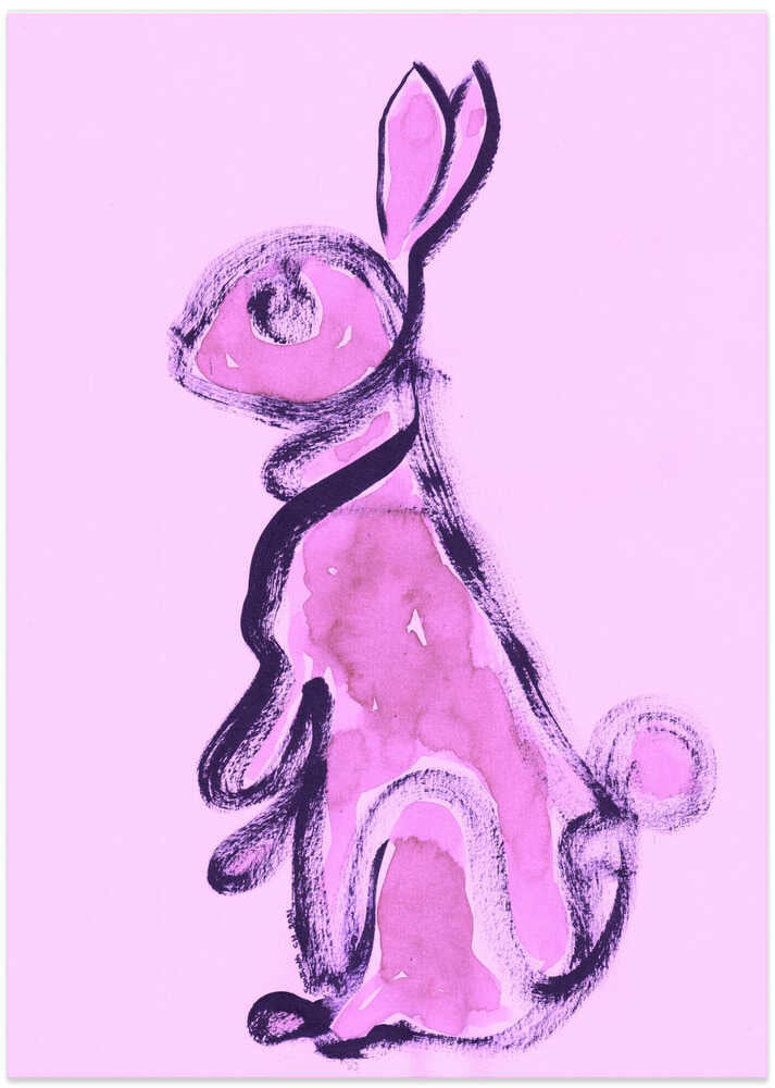 Pink Bunny Silhouette