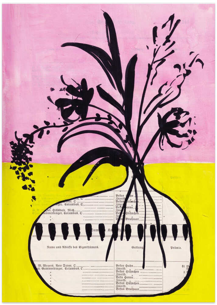 Pink and yellow minimalist bouquet