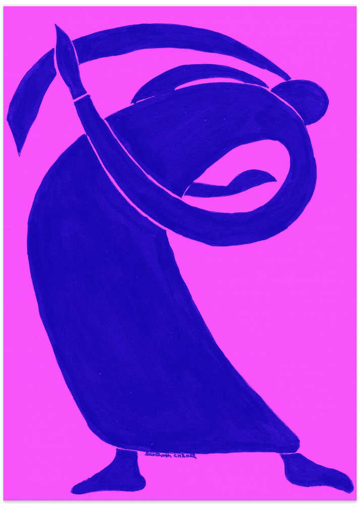 Blue Figure Silhouette