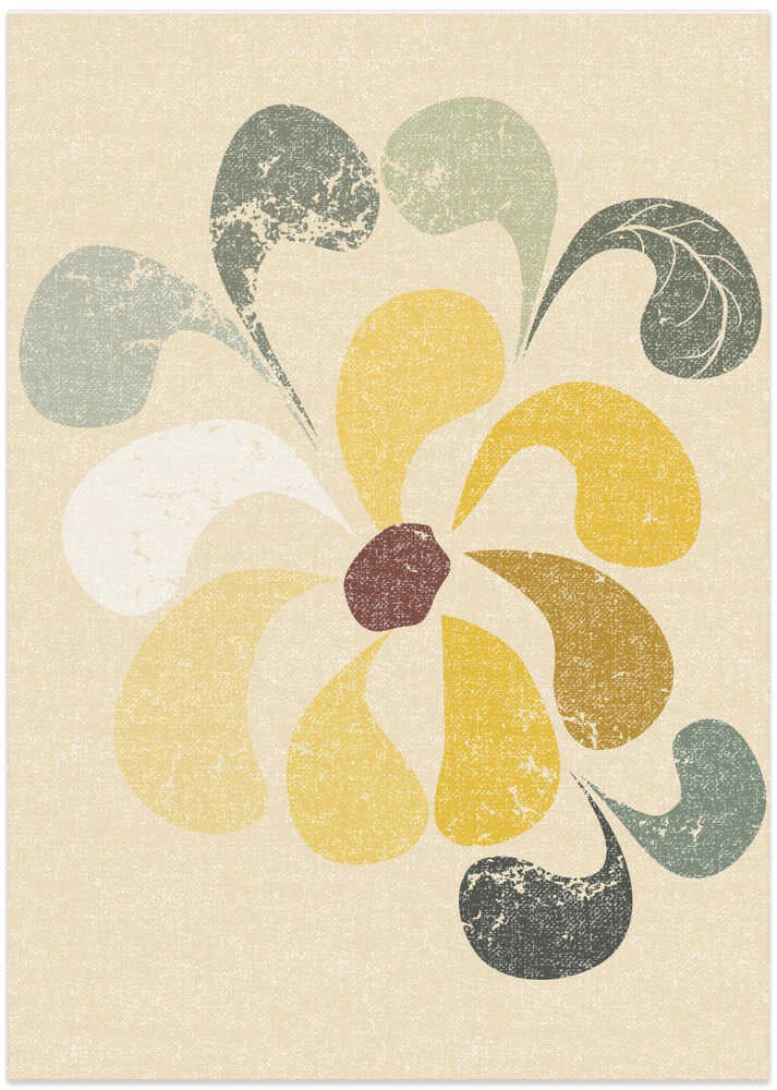 Abstract Paper Cut Flower Butter Yellow