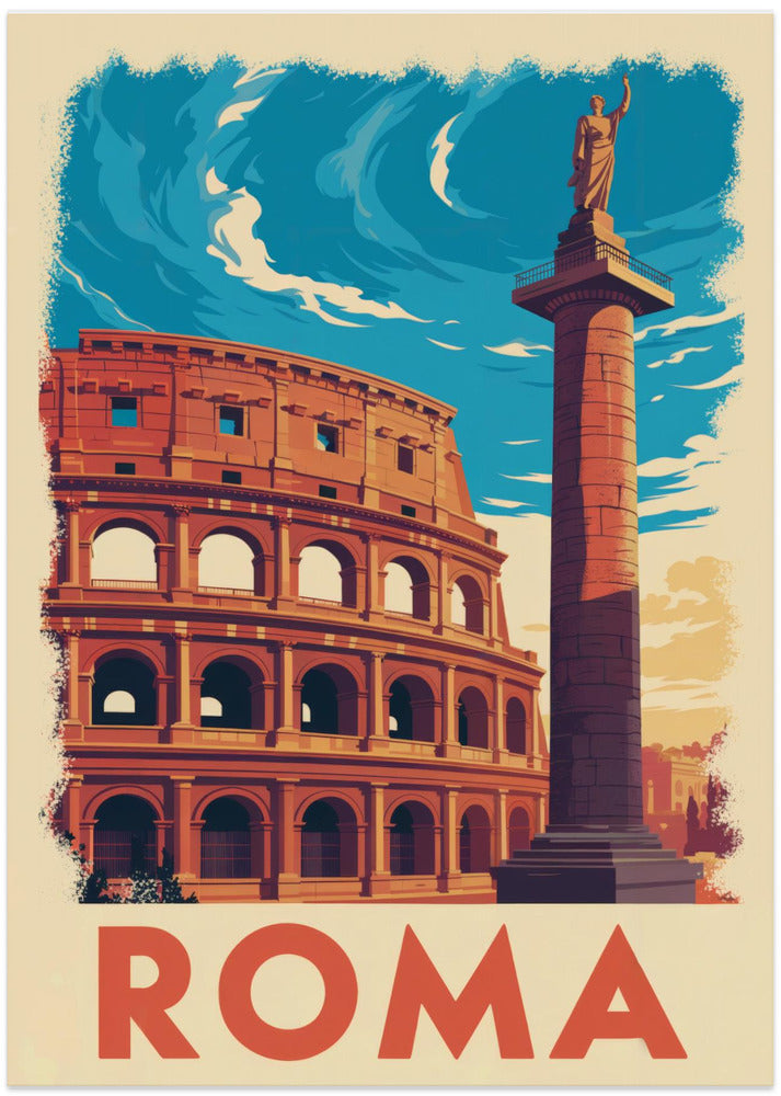 Roma Vintage Travel Poster