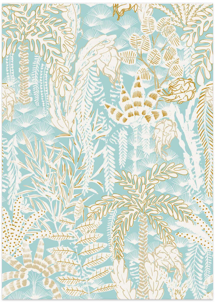 tropical lounge warm white and aqua pattern