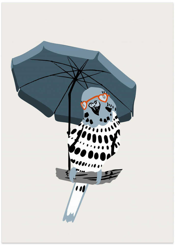 budgie on vacation blue 2