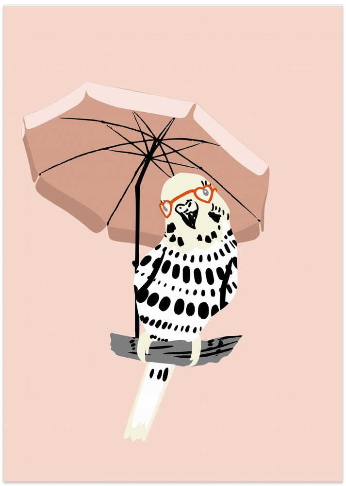 budgie on vacation soft pink