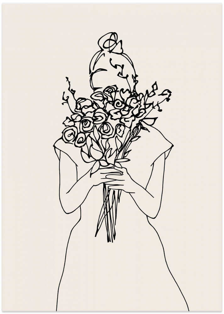 Girl With Flower Bouquet