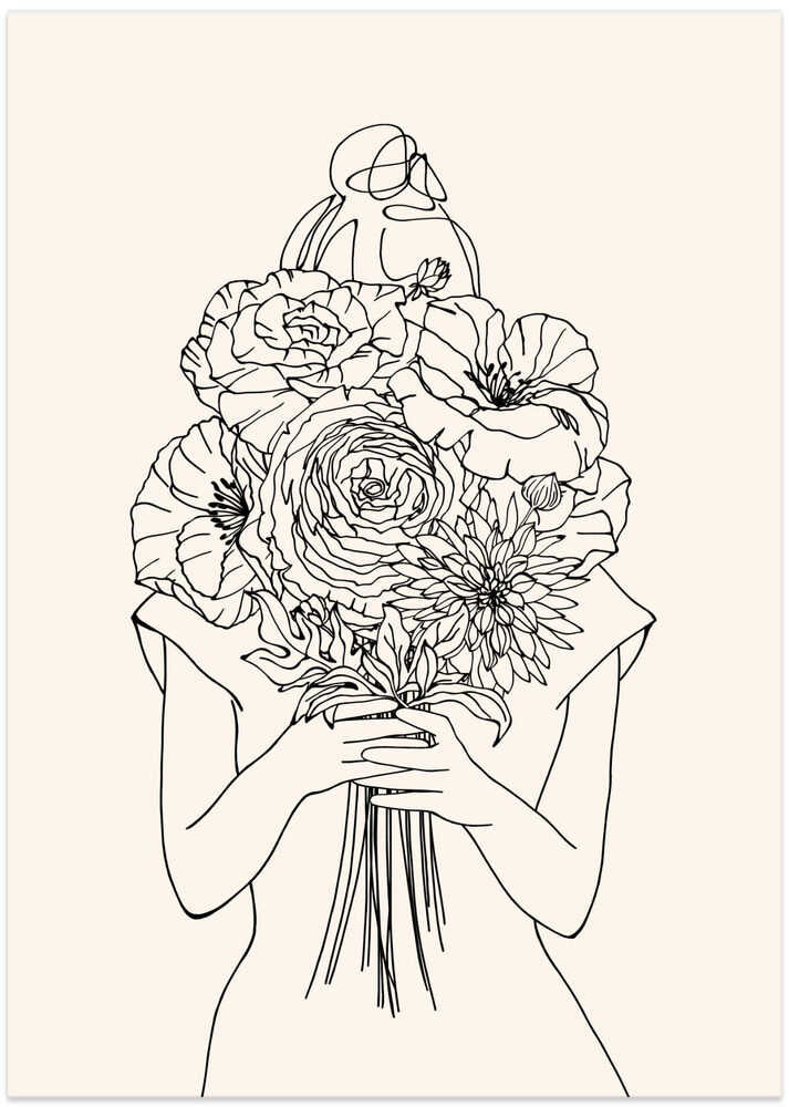 Girl With Flower Bouquet