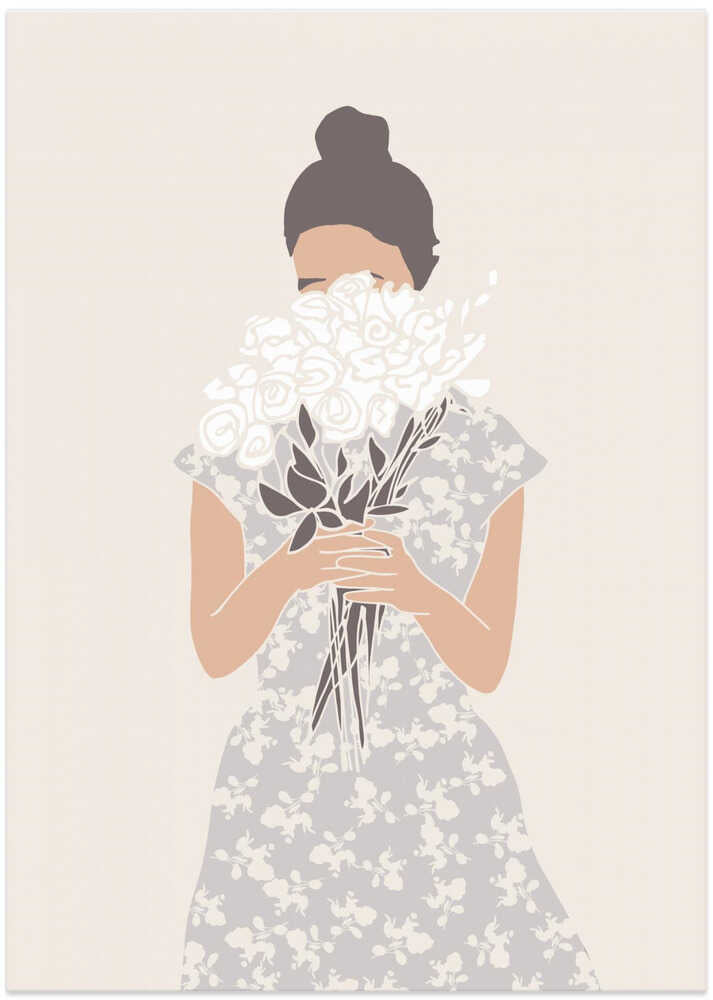 Girl With Flower Bouquet