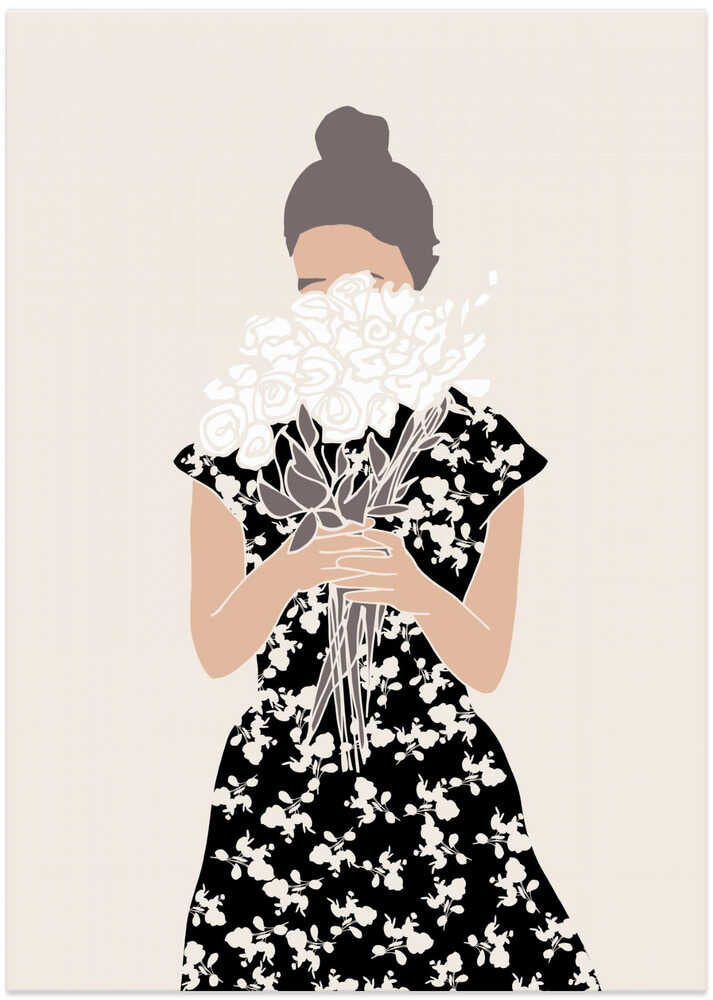 Girl With Flower Bouquet