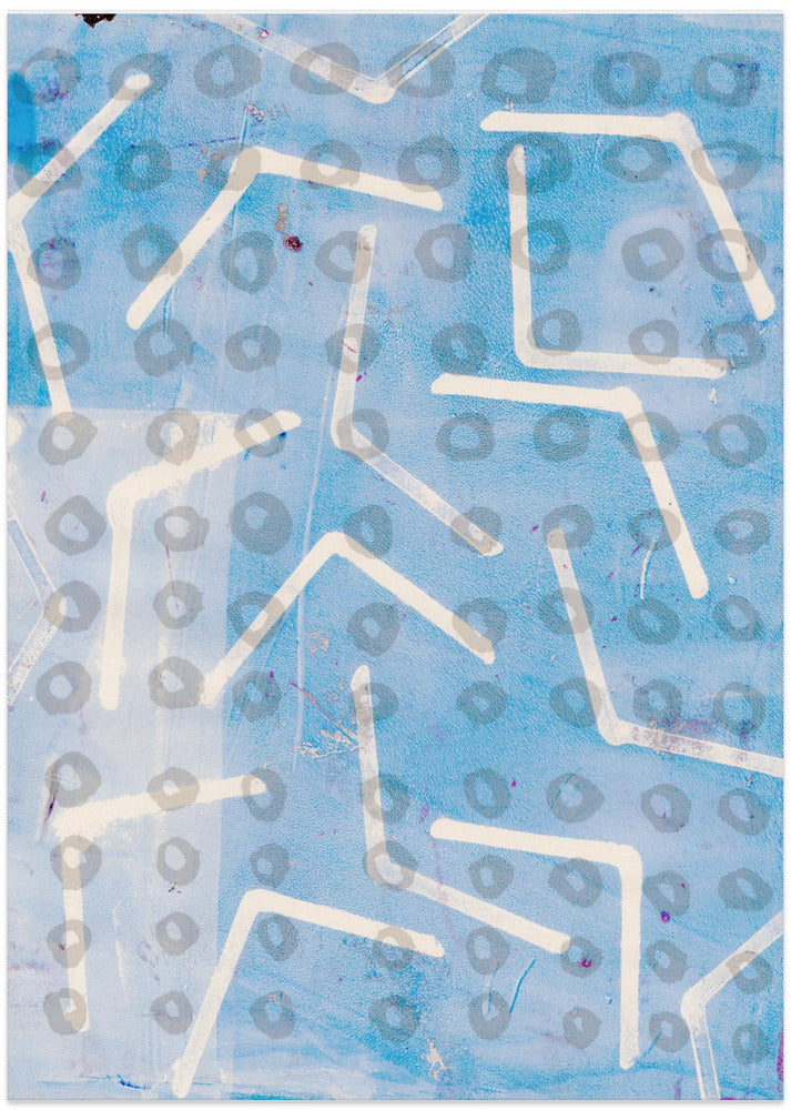 Contemporary Abstract In White and Blue