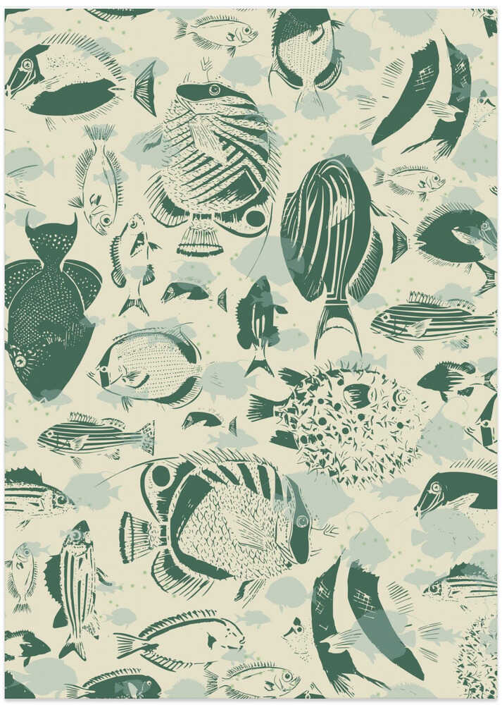 deep ocean fish family light pattern