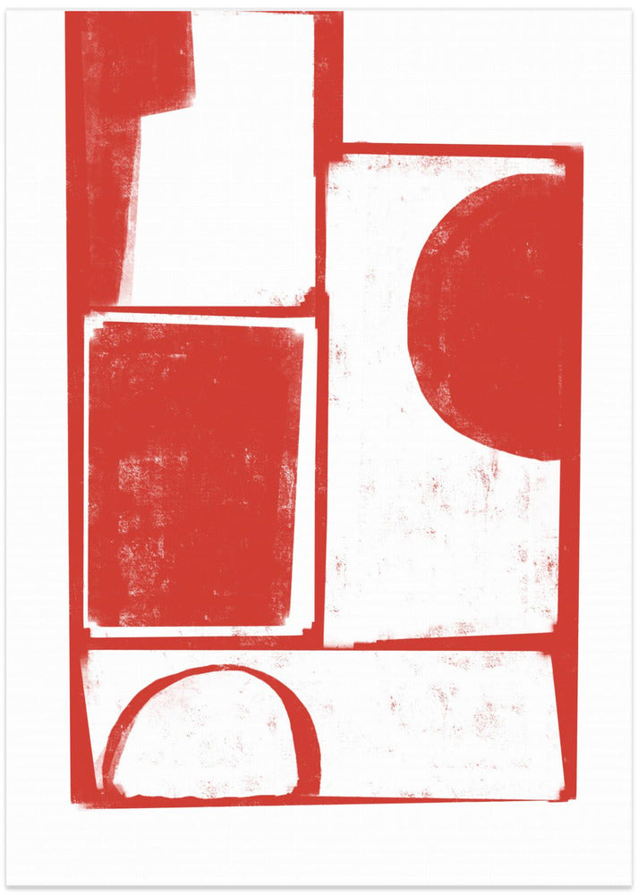 Red Geometric Balance