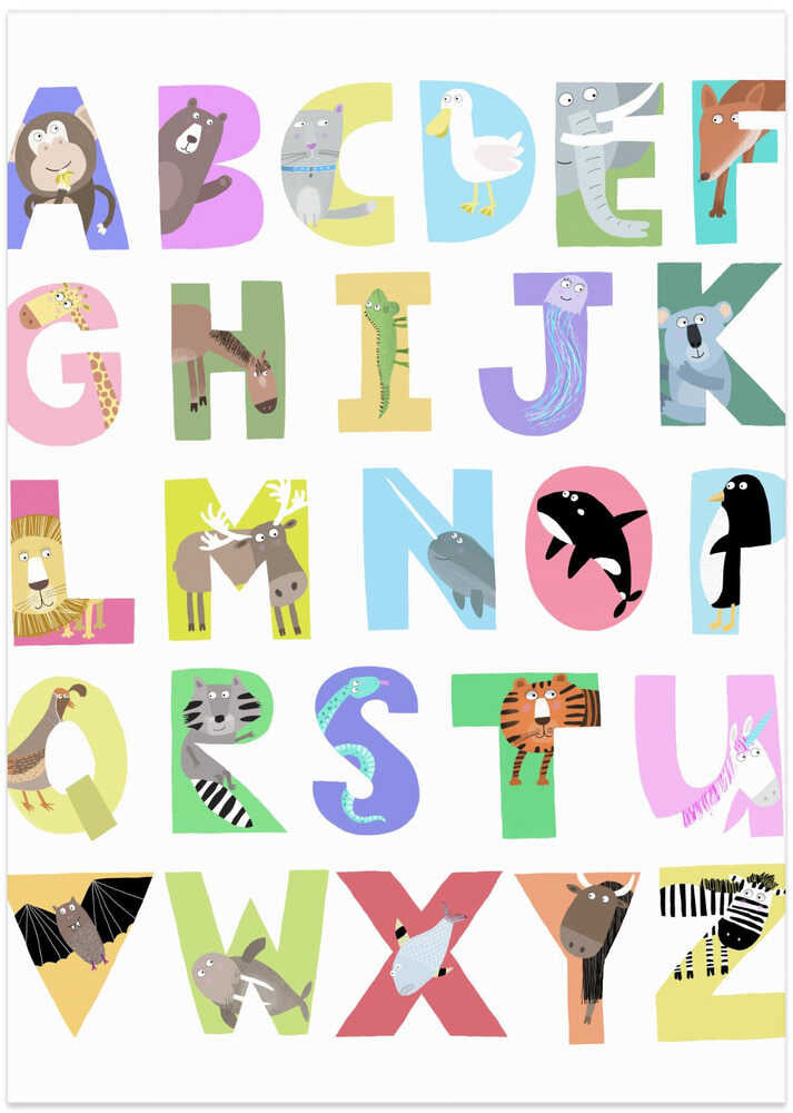 Colorful Alphabet Animal Shapes