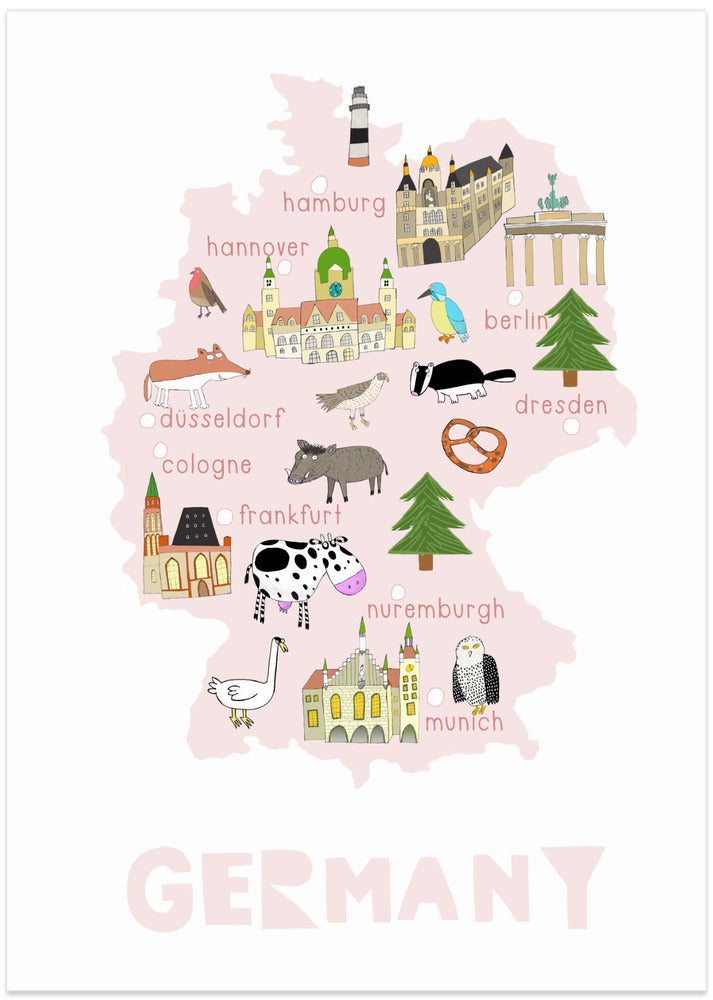 Illustrated Map of Germany by Carla Daly