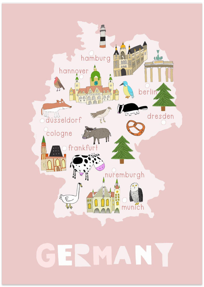 Illustrated Map of Germany by Carla Daly