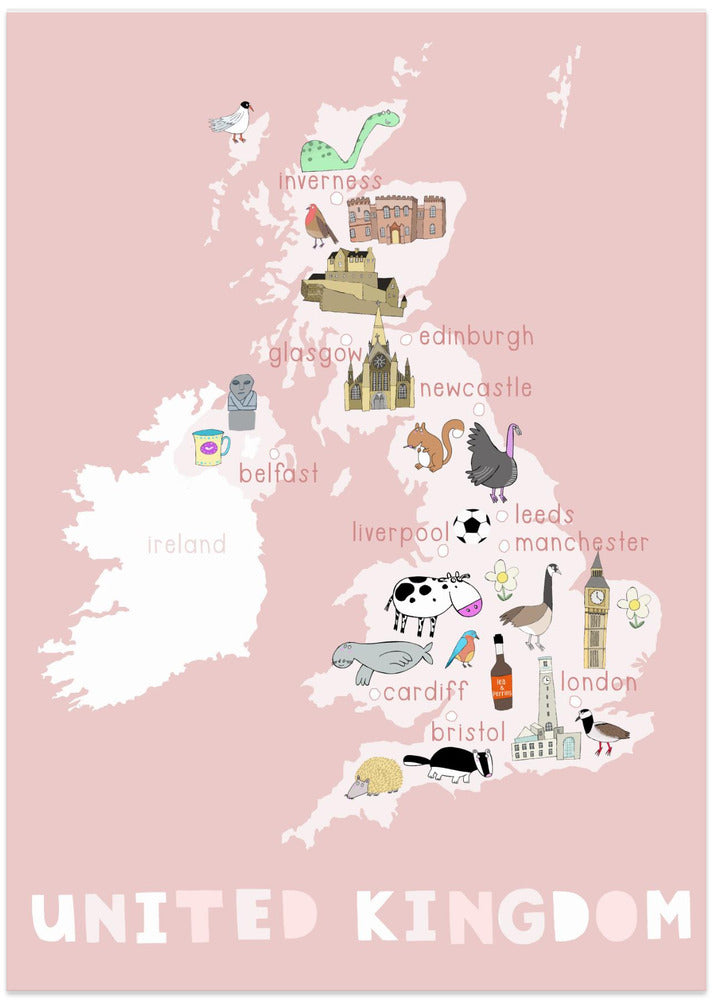 Illustrated Map of the United Kingdom by Carla Daly