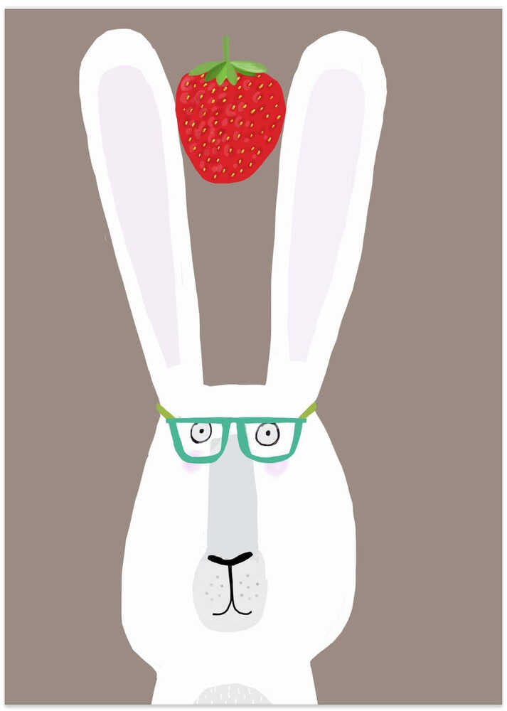 Funny Rabbit with Strawberry