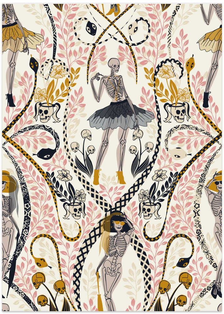 Gothic fashionista antique white pattern