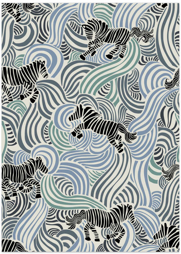 Zebra animal print denim pattern