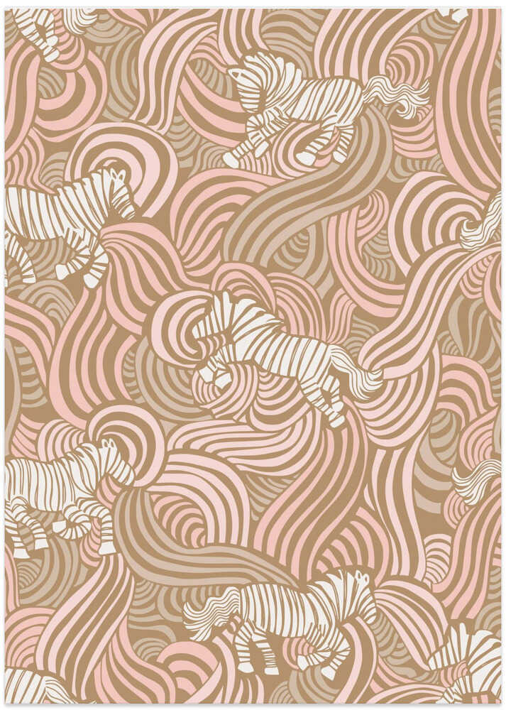 Zebra animal print warm clay colors pattern