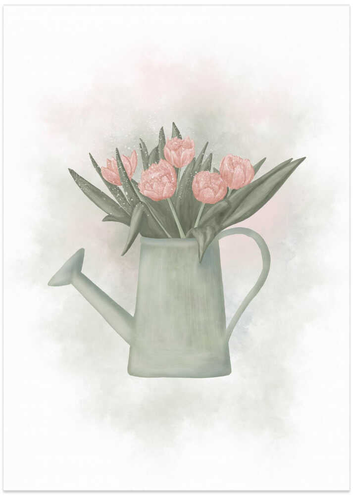 Splash Spring Tulips in Watering can