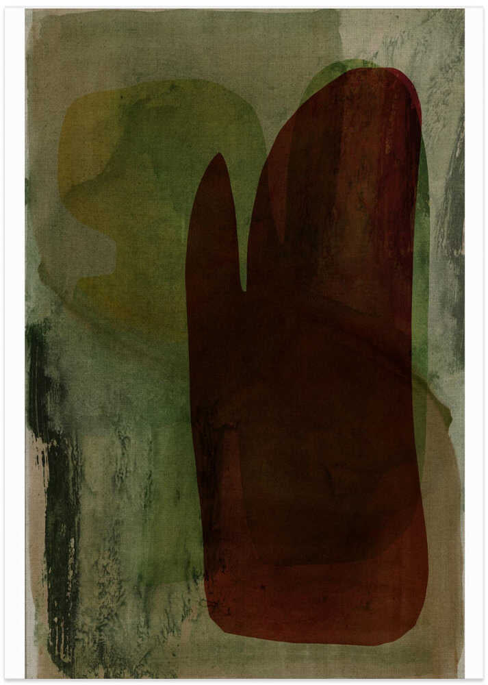 Red and Olive Organic Shapes