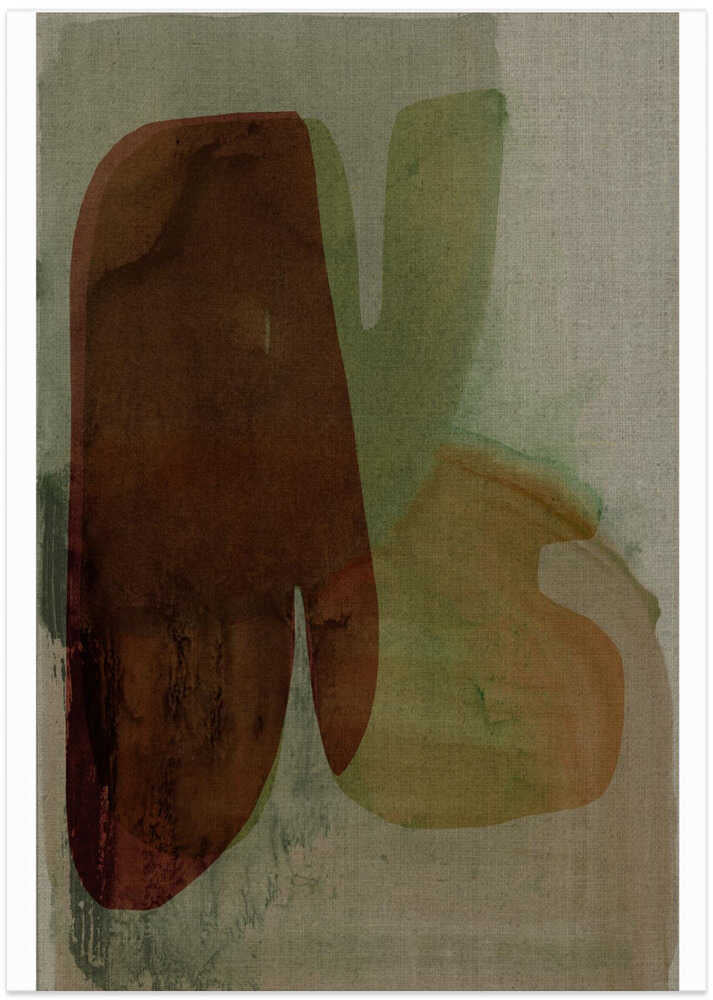 Burnt Red and Green Abstraction