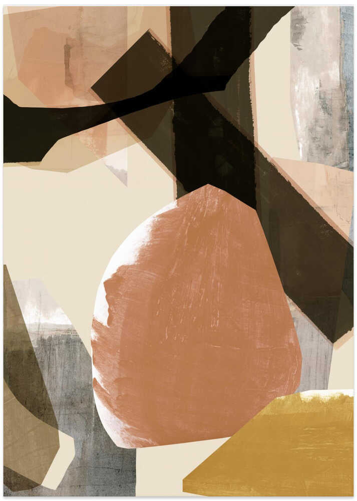 Intersecting Shapes in Terracotta and Brown