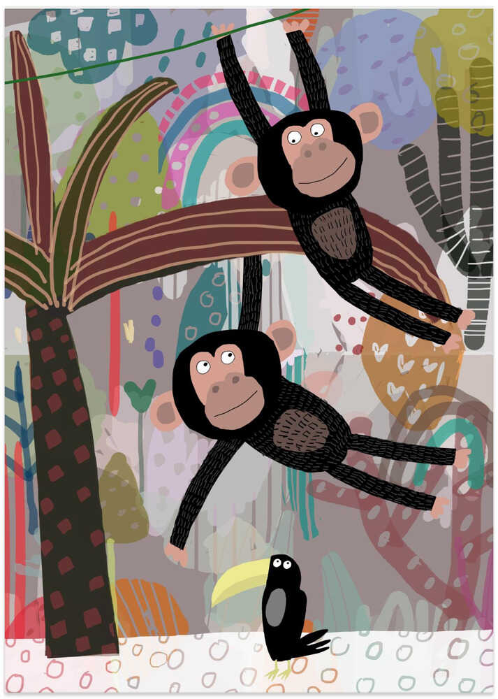 Monkey and Toucan Jungle Friends